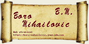 Boro Mihailović vizit kartica